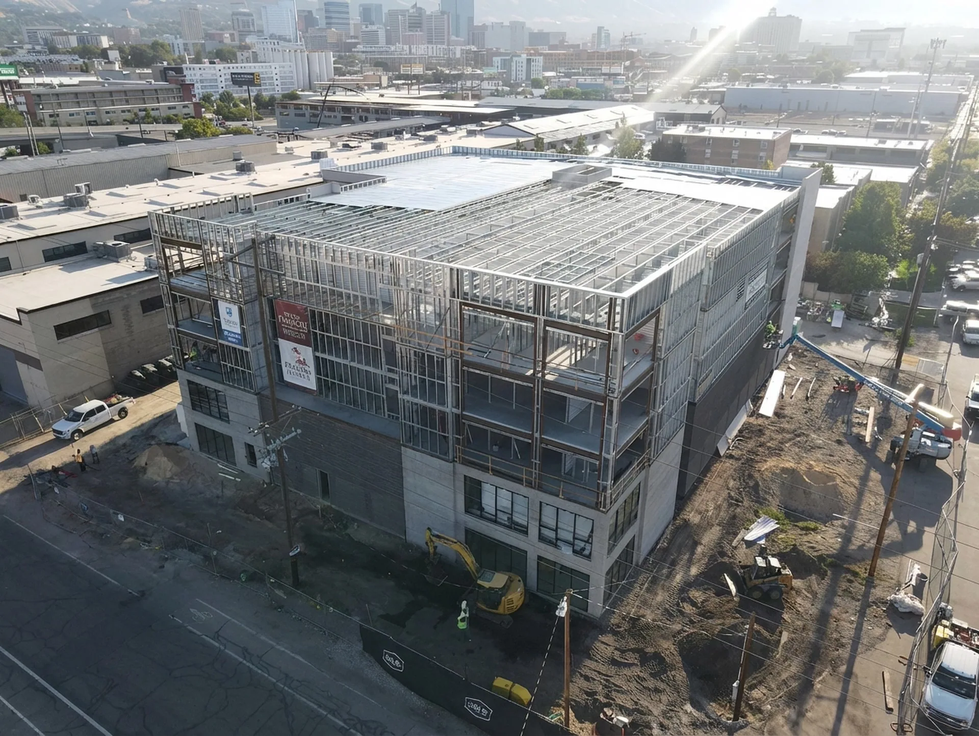 700 Block Storage steel framing under construction in Salt Lake City