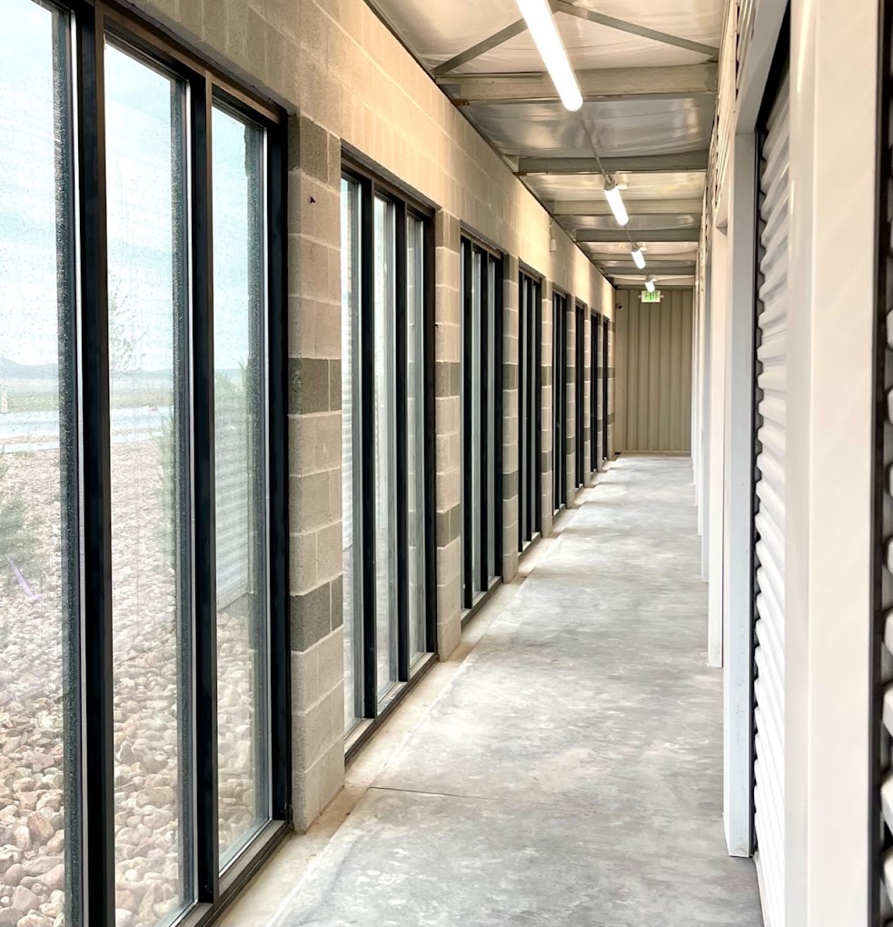 Covered storage access corridor