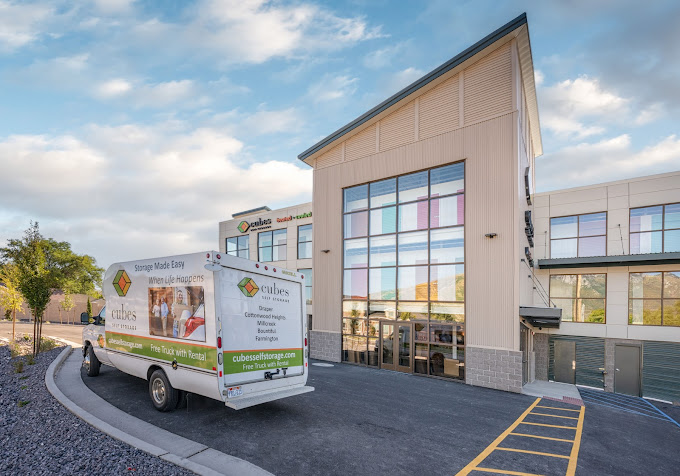 Front entrance and loading access at Cubes Self Storage