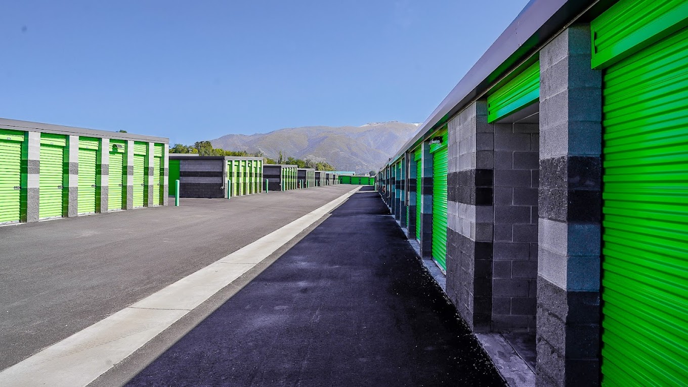 Drive-up storage rows at Extra Space Storage Clearfield